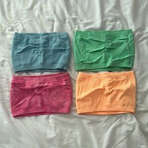 American Eagle Outfitters Ribbed Tube Tops in Pink, Blue, Green, and Orange